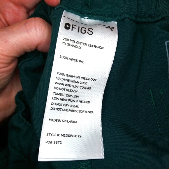 Figs Evergreen Women's Drawstring With Elastic Waist Zippered Skinny  Scrub Pant - Picture 10 of 11